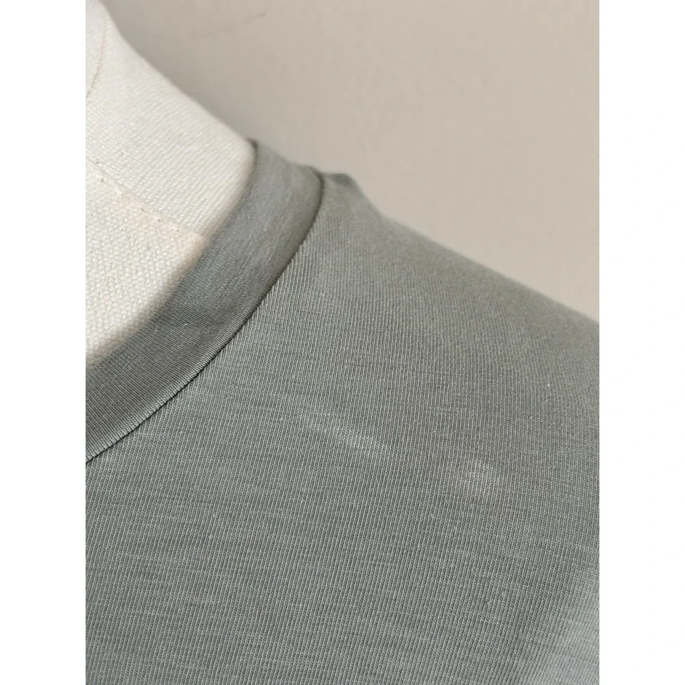 Lululemon Cotton 12 XL Knot Short Sleeve‎ Shirt Green Asymmetrical Oversized